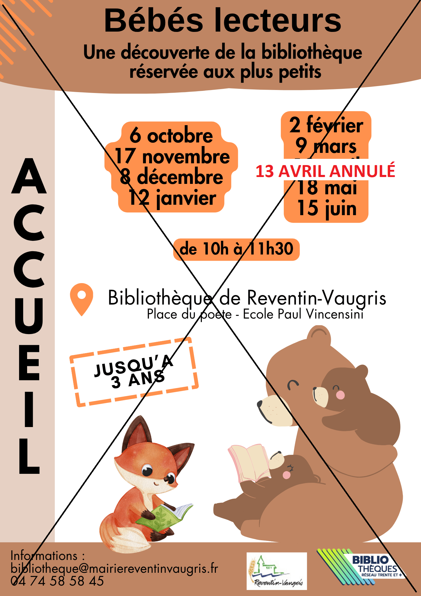 Affiche bébés lecteurs Reventin ANNULE