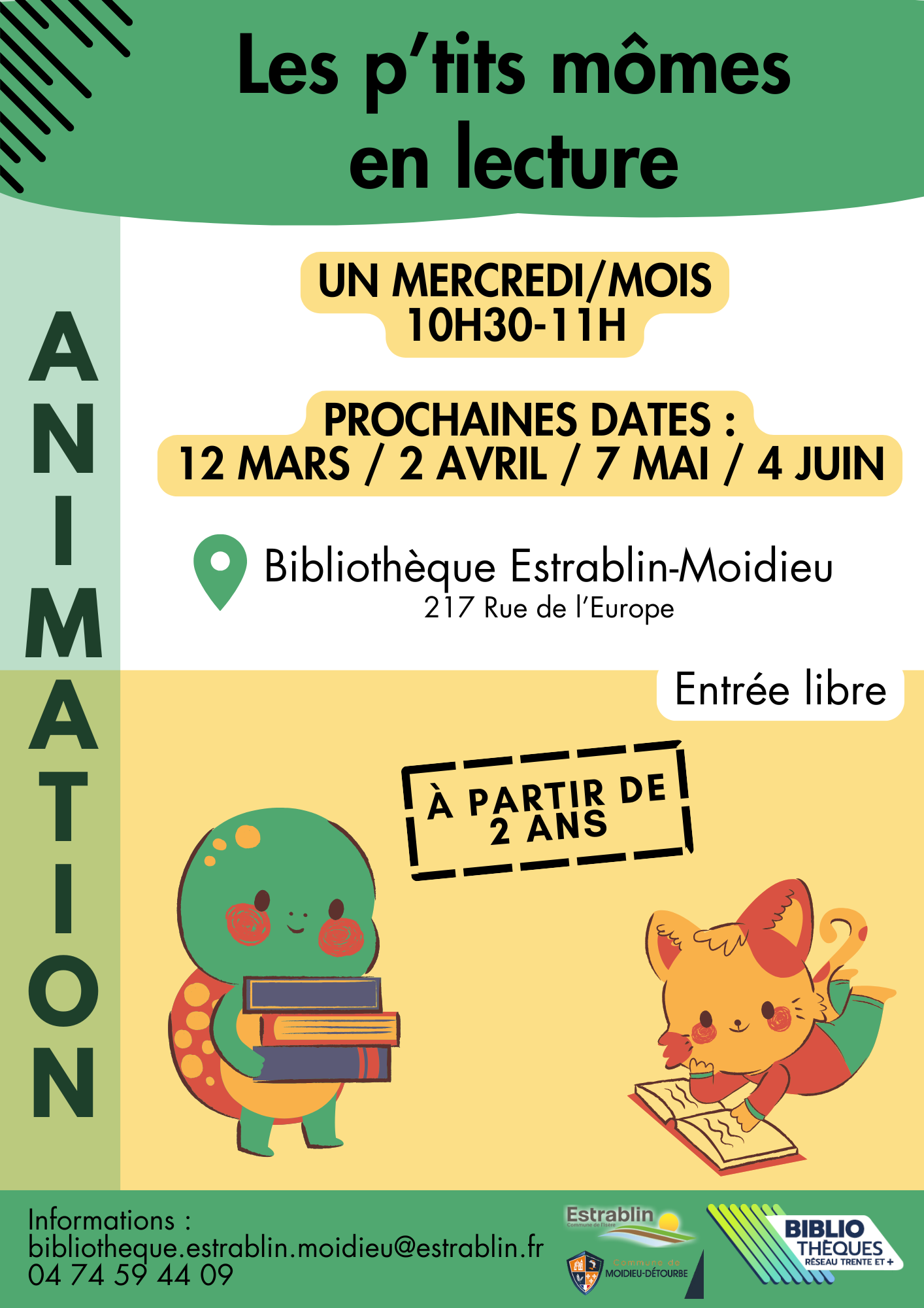 Affiche Les p'tits mômes en lecture