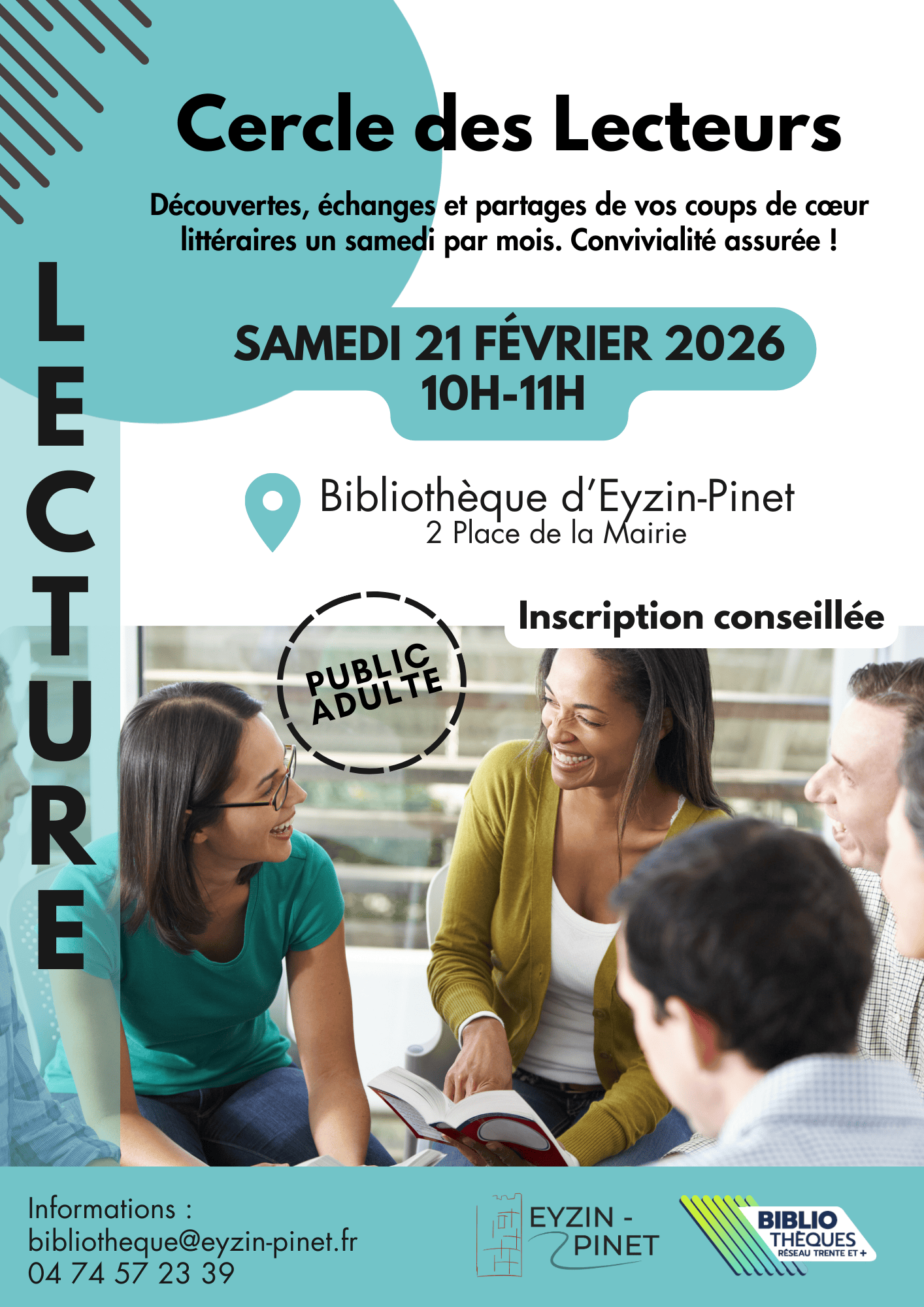 Affiche cercle des lecteurs de février