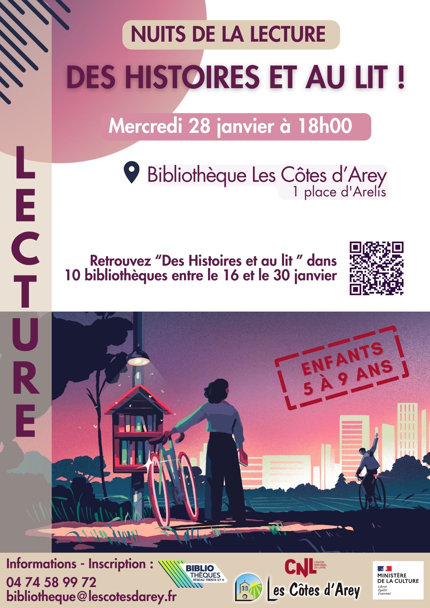 AFFICHE DE L'EVENEMENT DES HISTOIRES ET AU LIT LES COTES D'AREY