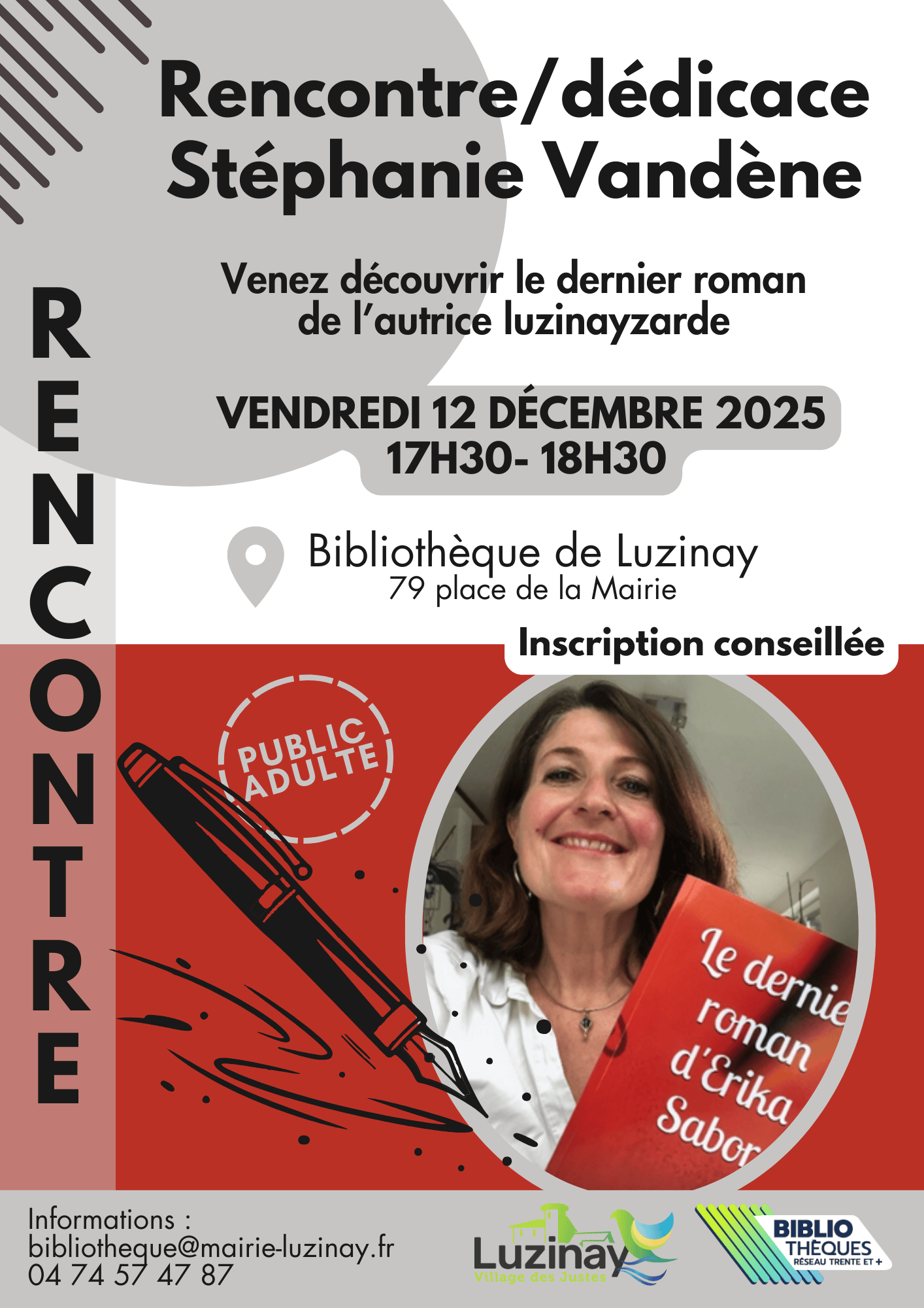 Affiche rencontre Stéphanie Vandène