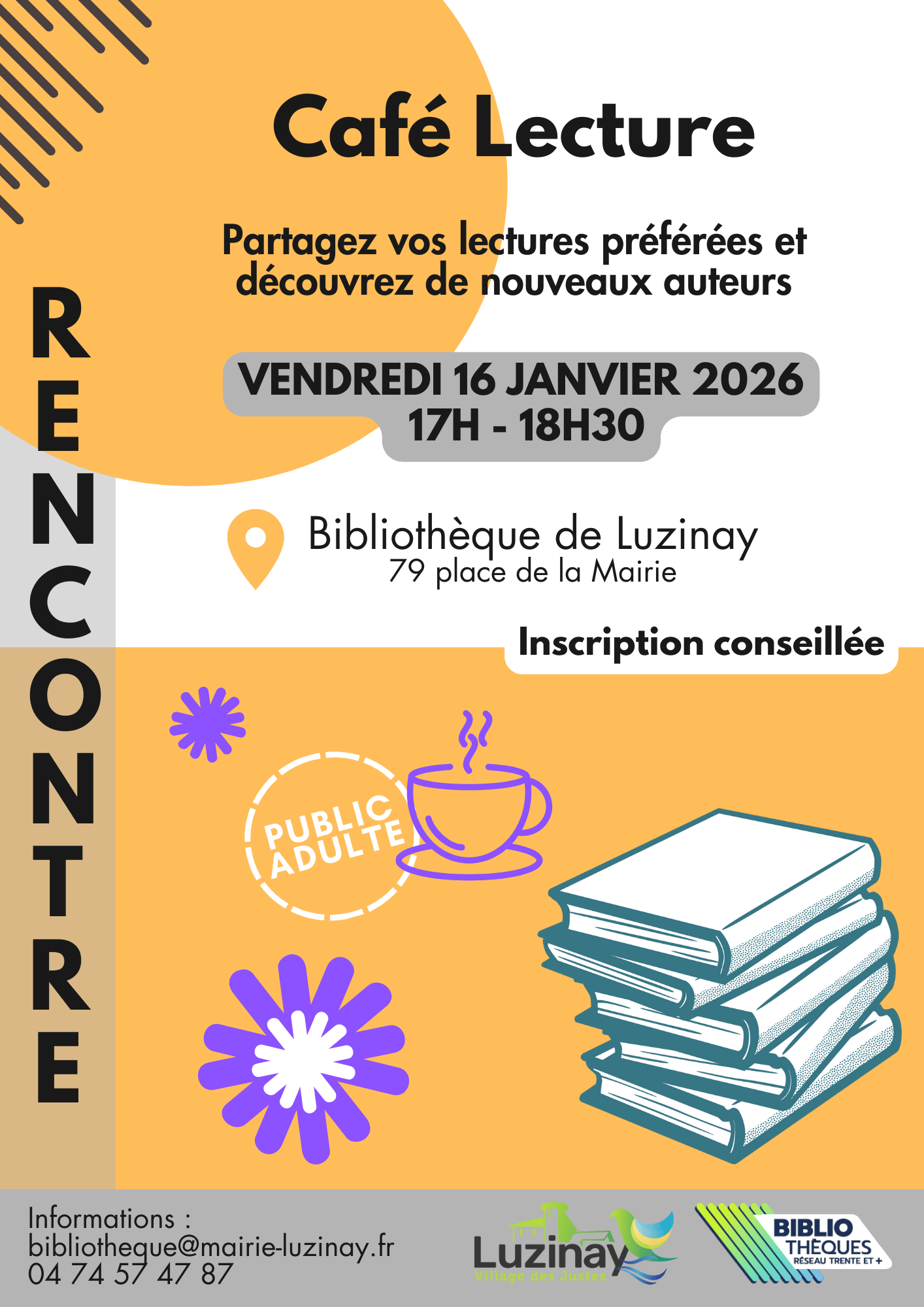 Affiche Café Lecture de Luzinay