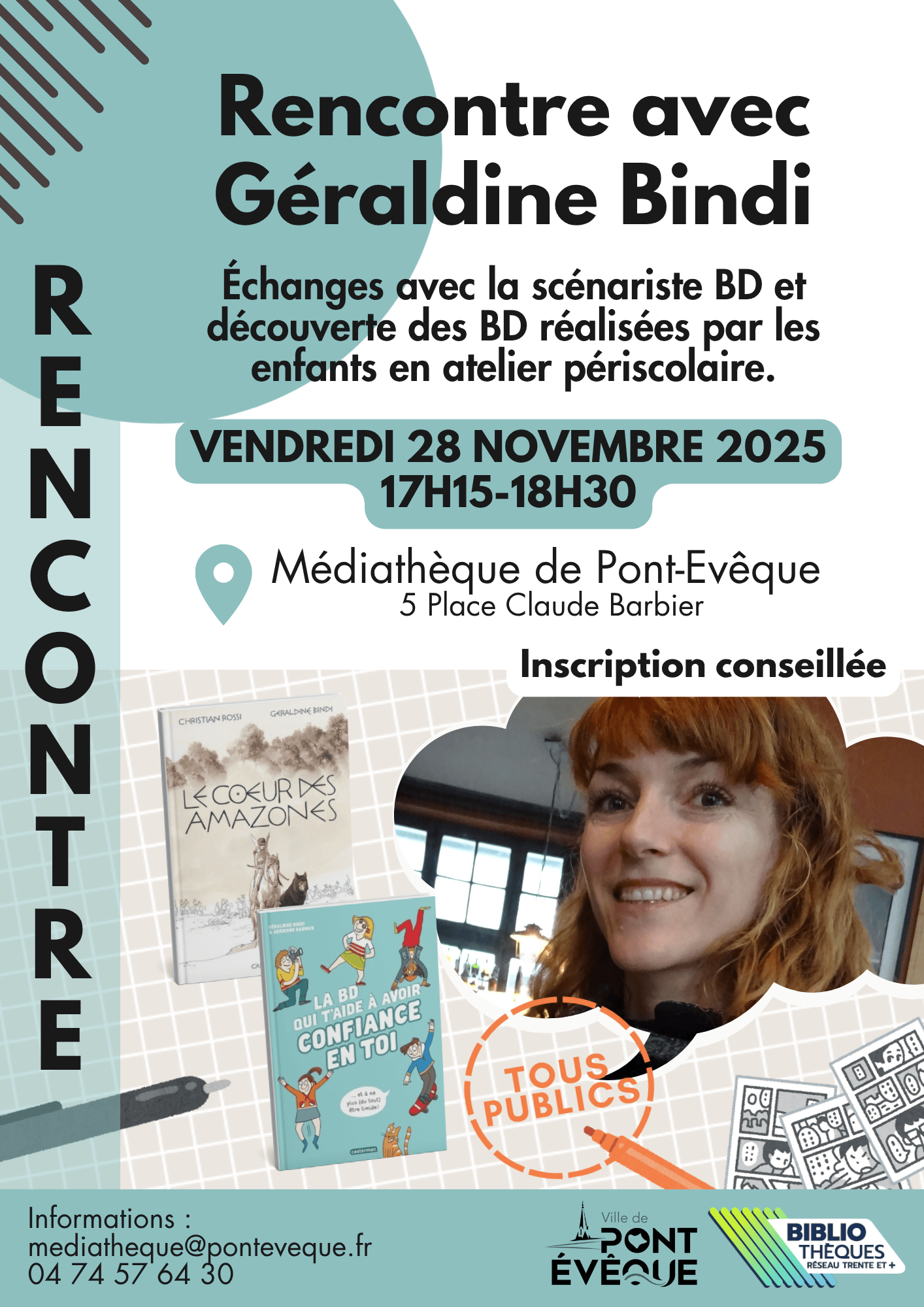 Affiche rencontre avec Géraldine Bindi