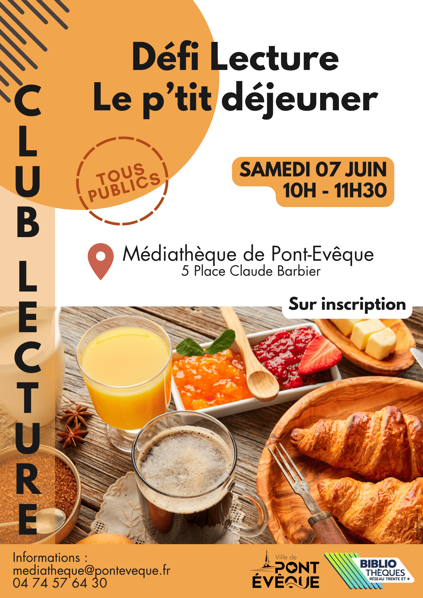 Affiche défi lecture - Petit déjeuner