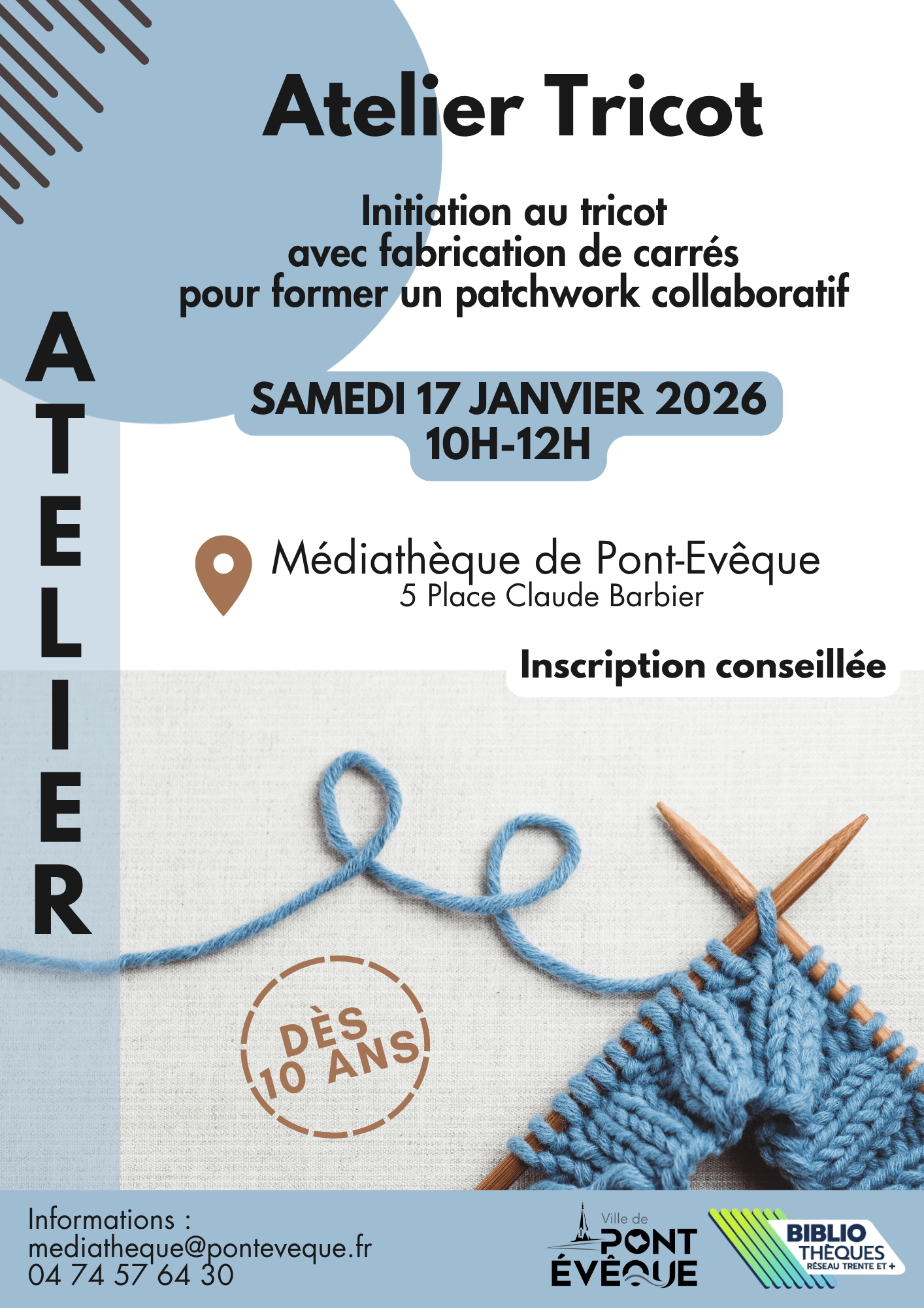 Affiche atelier tricot