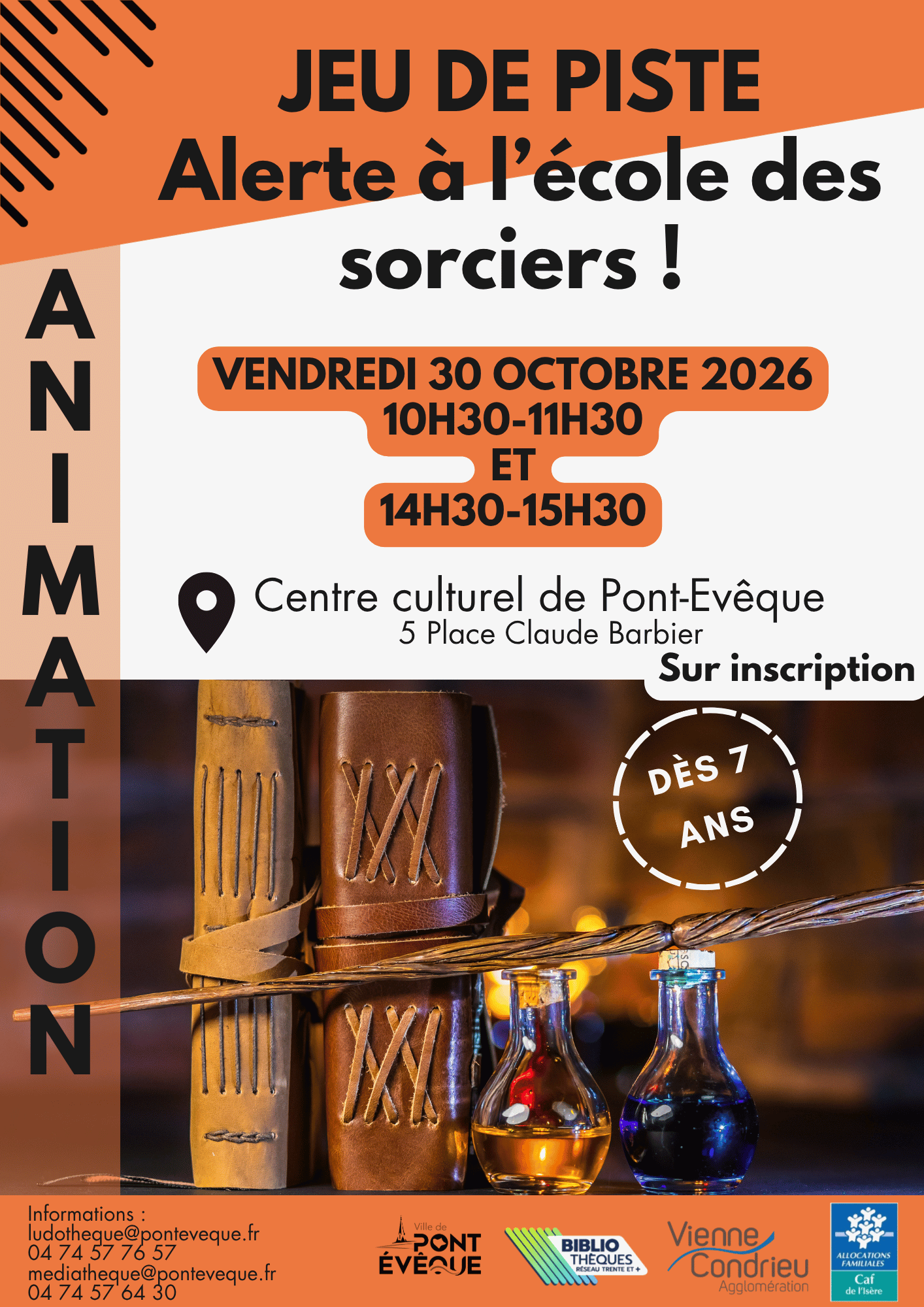 Affiche jeu de piste bibliothèque Pont-Evèque