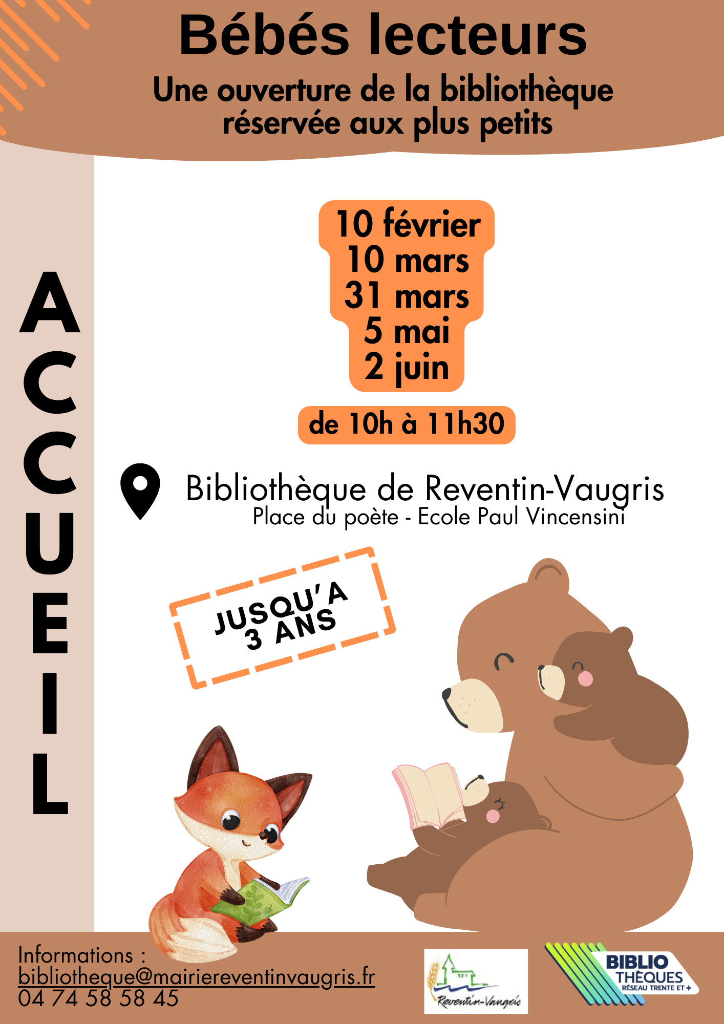 Affiche bébés lecteurs de Reventin