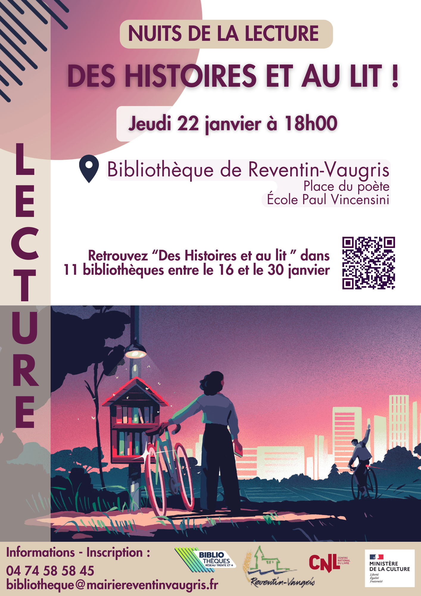 AFFICHE DE L'EVENEMENT DES HISTOIRES ET AU LIT REVENTIN