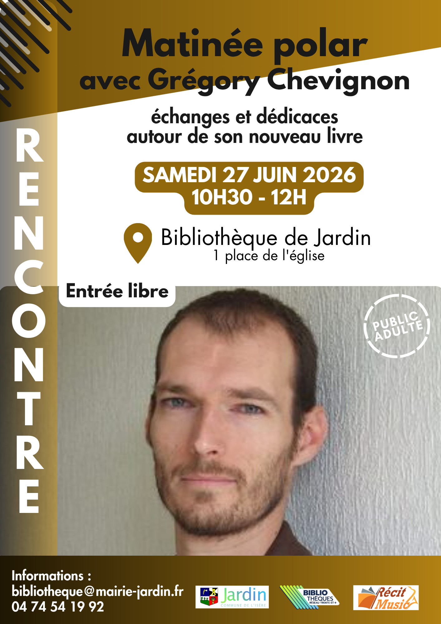 Affiche rencontre avec Grégory Chevignon