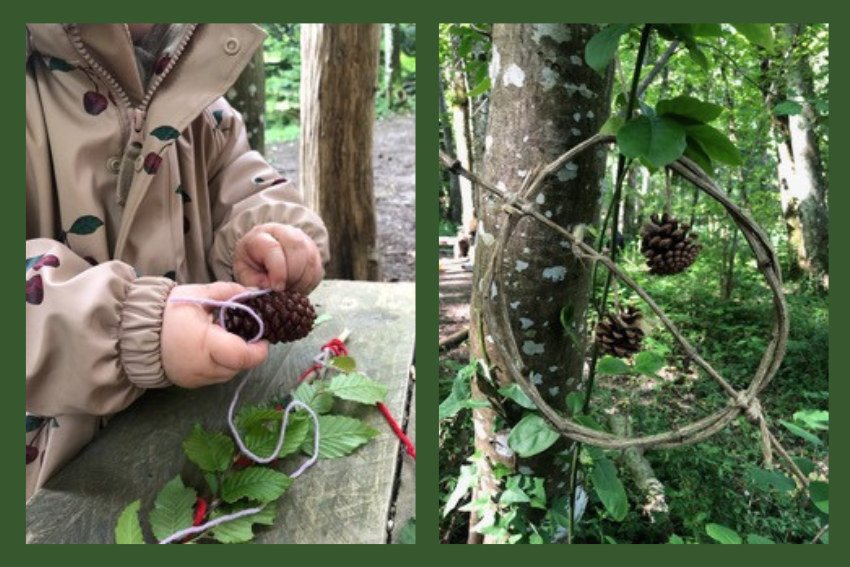 création avec des objets de la forêt