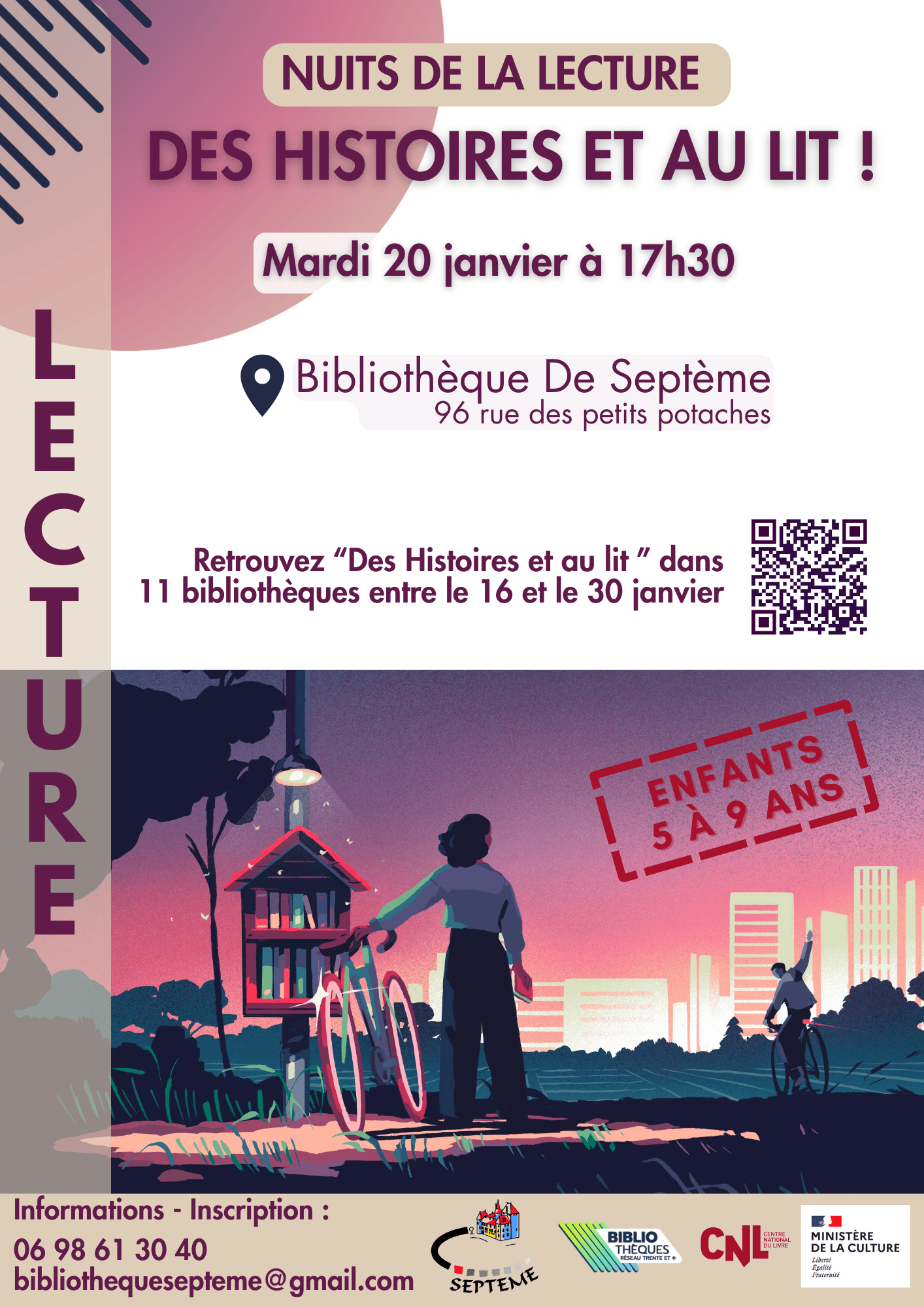 AFFICHE DE L'EVENEMENT DES HISTOIRES ET AU LIT SEPTEME