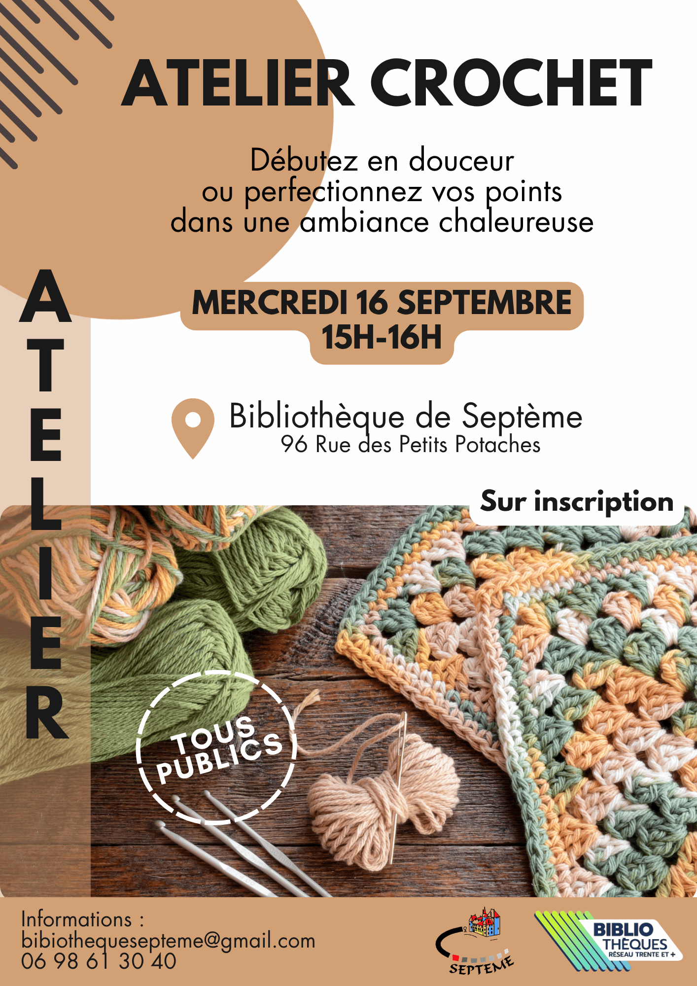 Affiche atelier crochet Septème