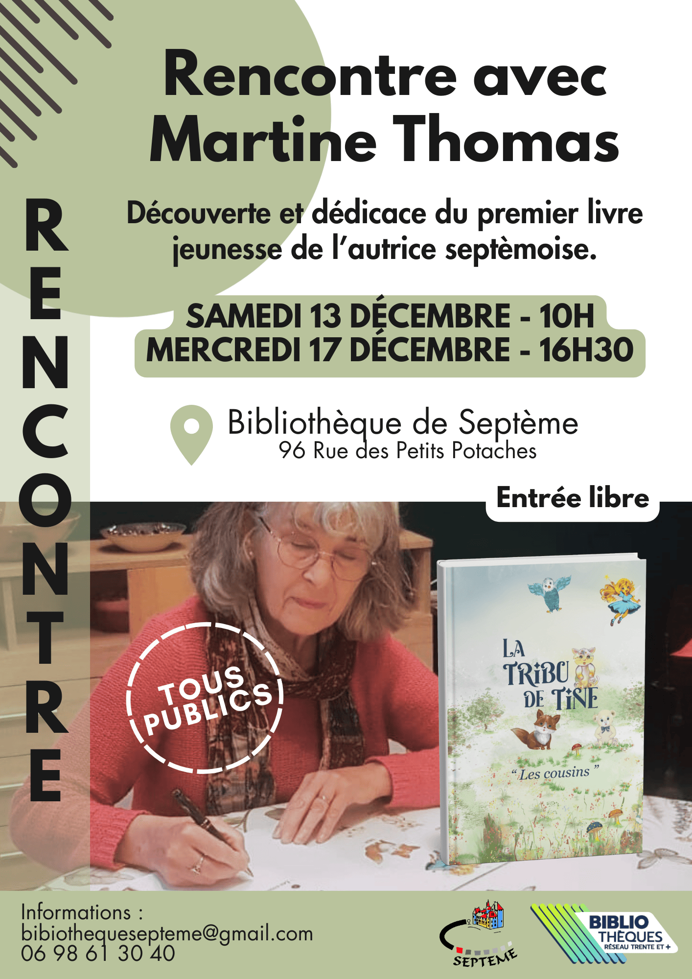 Affiche rencontre avec Martine Thomas