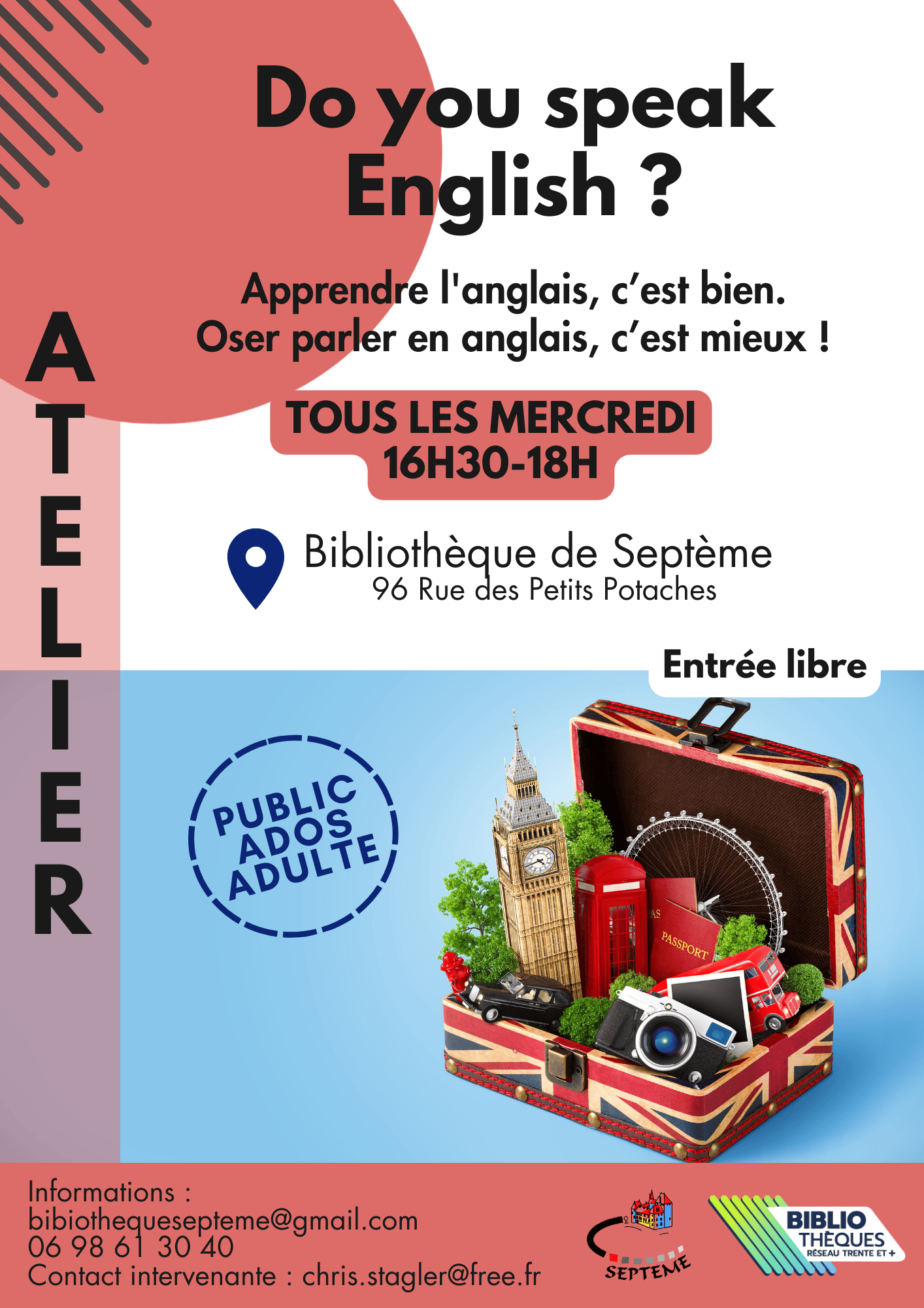 Affiche atelier anglais