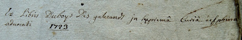 18 ex libris duboys 1723