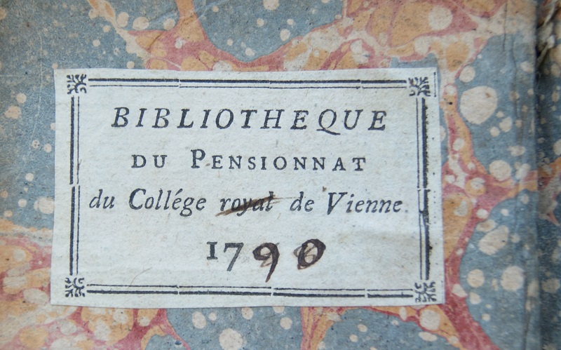 2 ex bibliotheca collège 1790