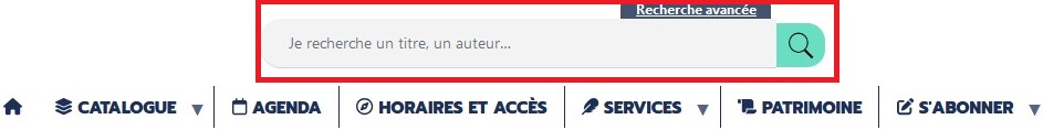 barre de recherche catalogue