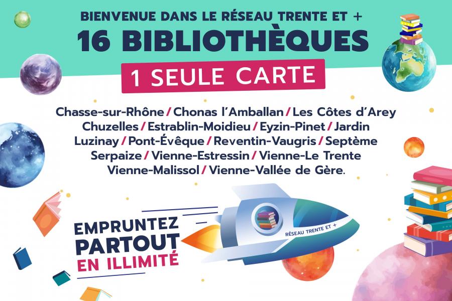 Carte unique = 1 carte pour 16 bibliothèques