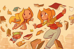 Illustration réaliser par Julien Neel de ses personnes de la BD Lou pour l'affiche de Partir en Livre 2026